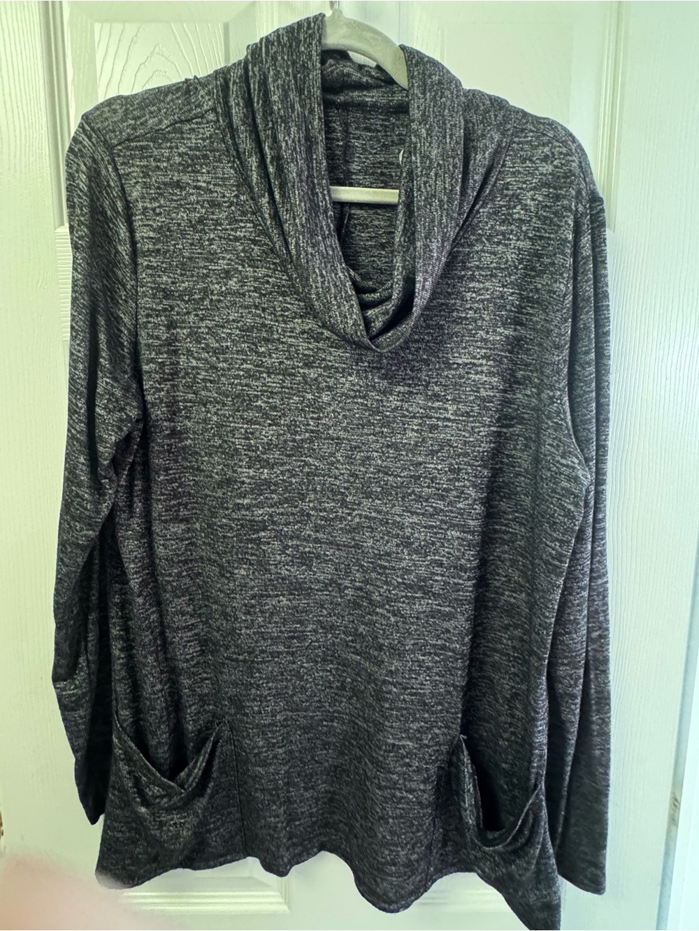 Maurices Charcoal Heather Cowl Neck Sweater with Pockets sz XL